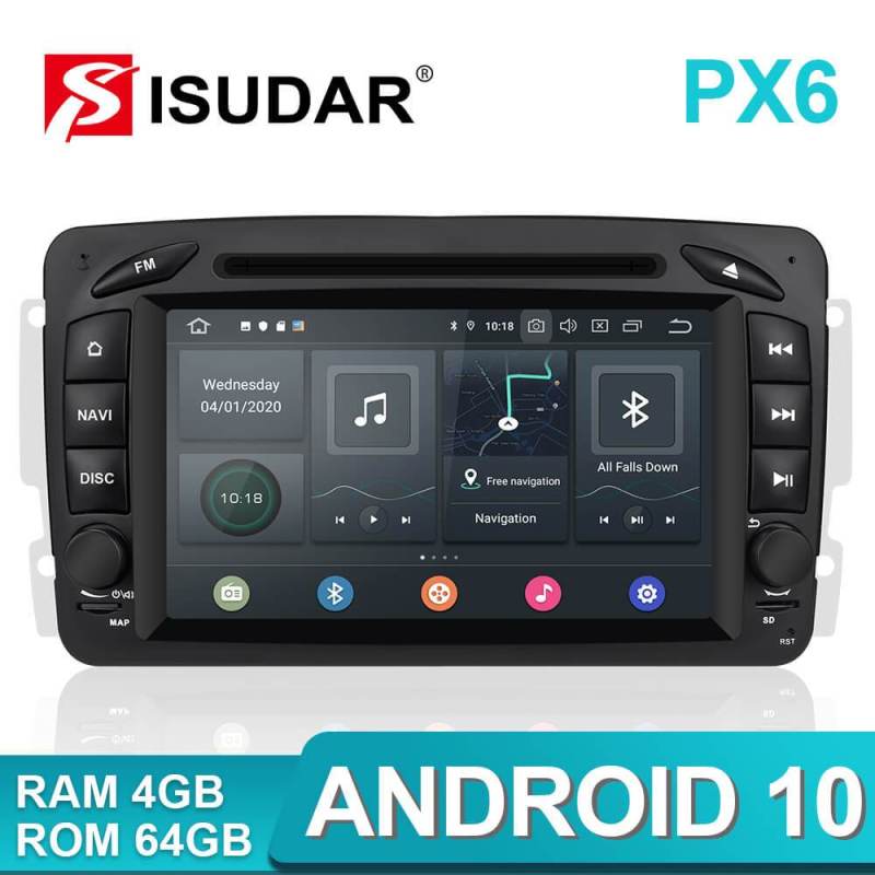 ISUDAR 2 Din Auto Radio Android 10 For Mercedes/Benz/CLK/W209/W203/W208/W463/Vaneo/Viano/Vito