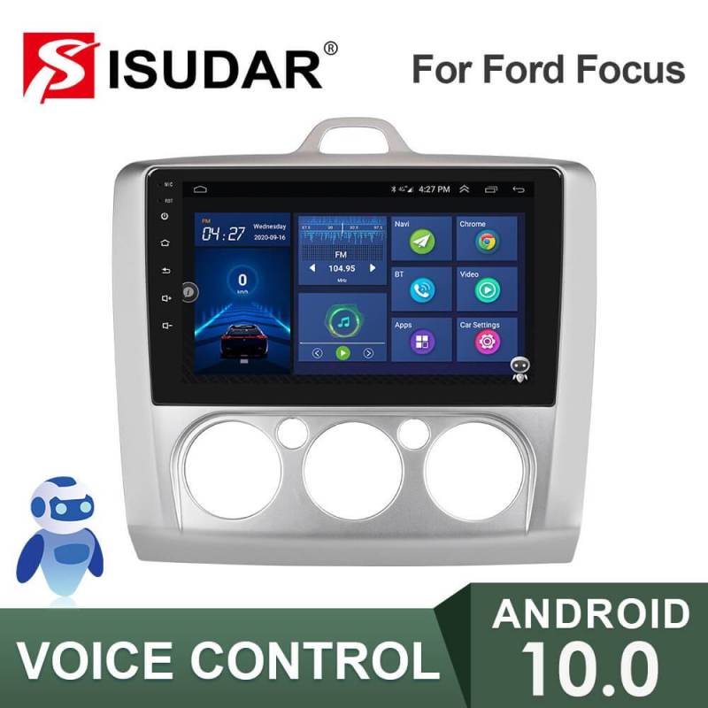 ISUDAR V57S Voice Control 2 Din Android Auto Radio For Ford/Focus 2 Mk 2 2004-2011