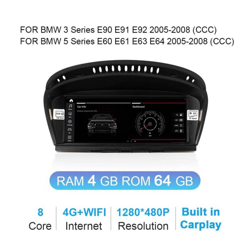 Isudar Qualcomm Android 10.0 car dvd player for BMW 5 series E60 E61 E62 E63