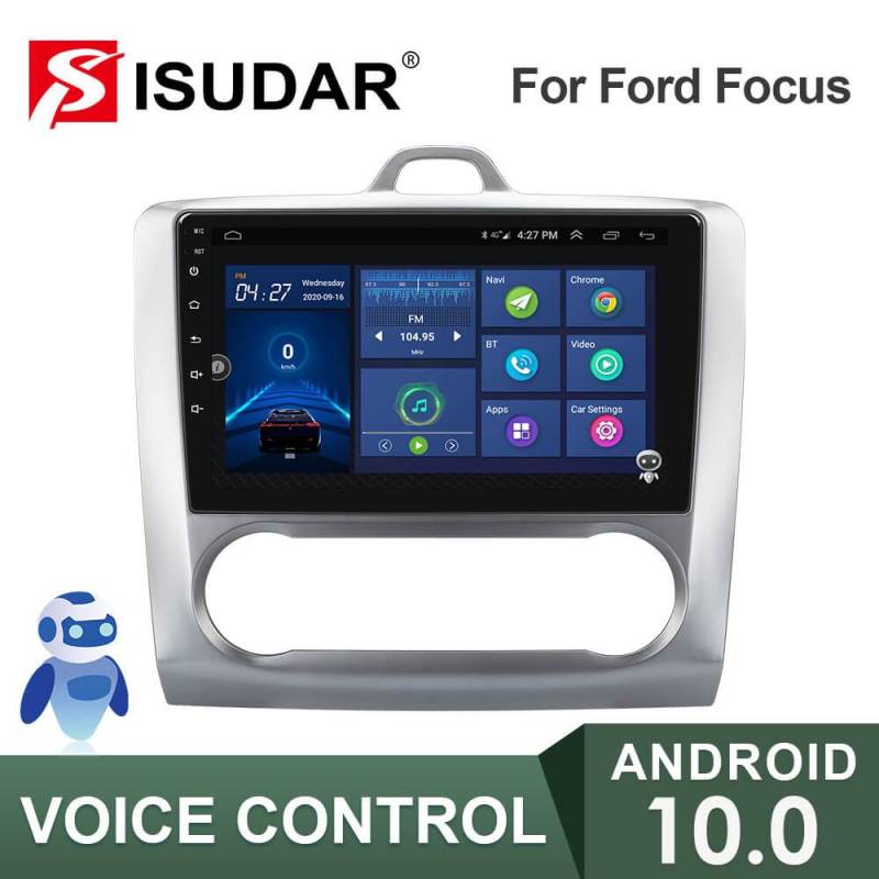 ISUDAR V57S Voice Control 2 Din Android Auto Radio For Ford/Focus 2 Mk 2 2004-2011