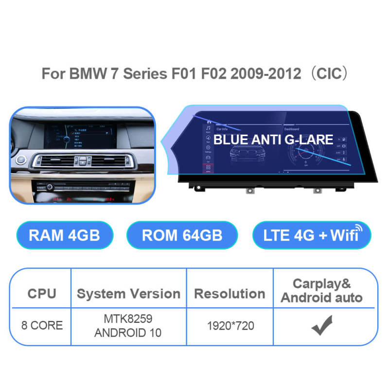 Android 11.0  Qualcomm Car Radio For BMW 7 Series F01 F02 2009-2015 CIC NBT