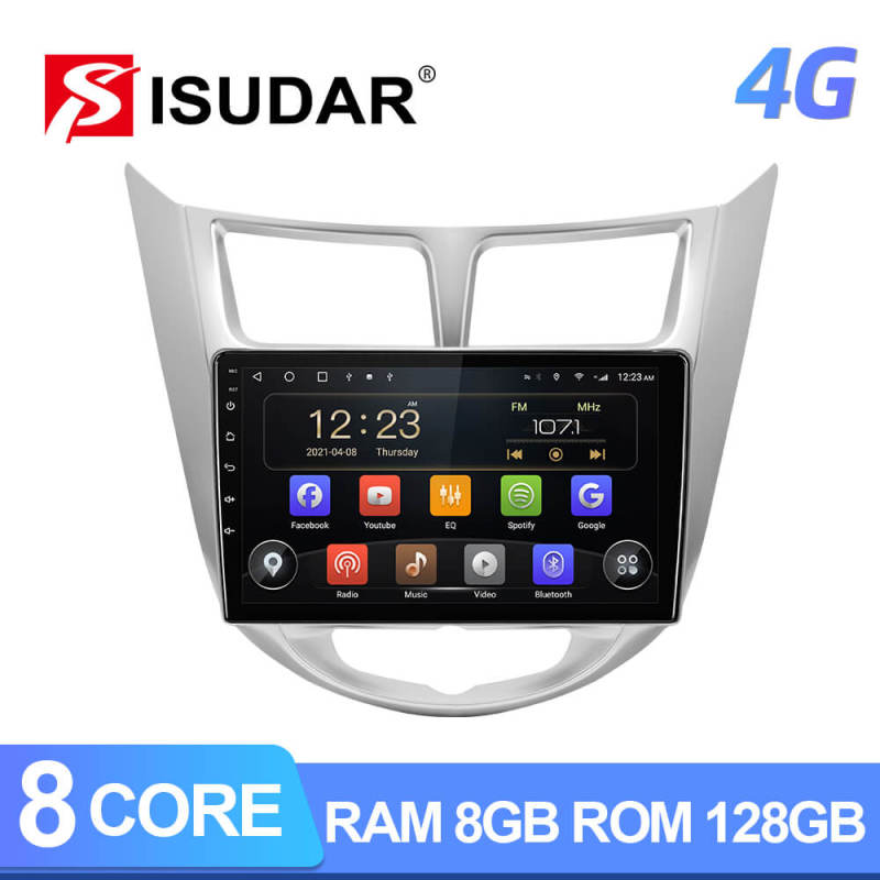 ISUDAR T72 QLED Android 10 Car Radio For Hyundai/Solaris/Verna 2017-