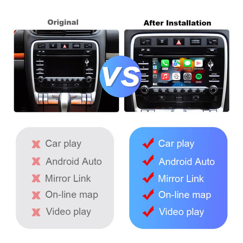 Carlinkit Wireless Apple Carplay Kit For Porsche/Cayenne/Macan/Boxster 911 OEM 7 inch screen Head unit PCM 3.0