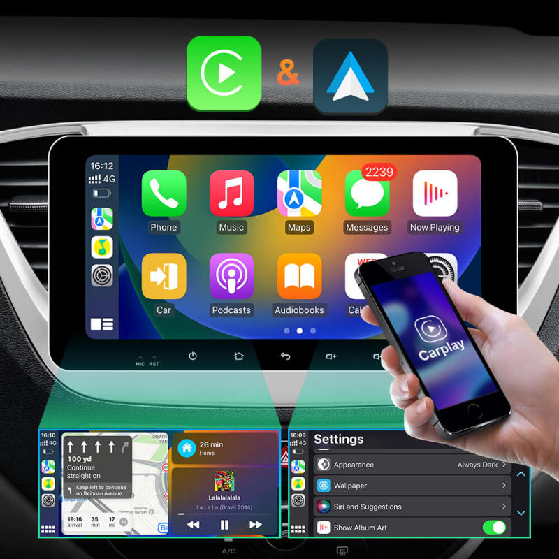 T72 10.33 Inch Android 10 Car Radio For Hyundai/Solaris/Verna 2017-