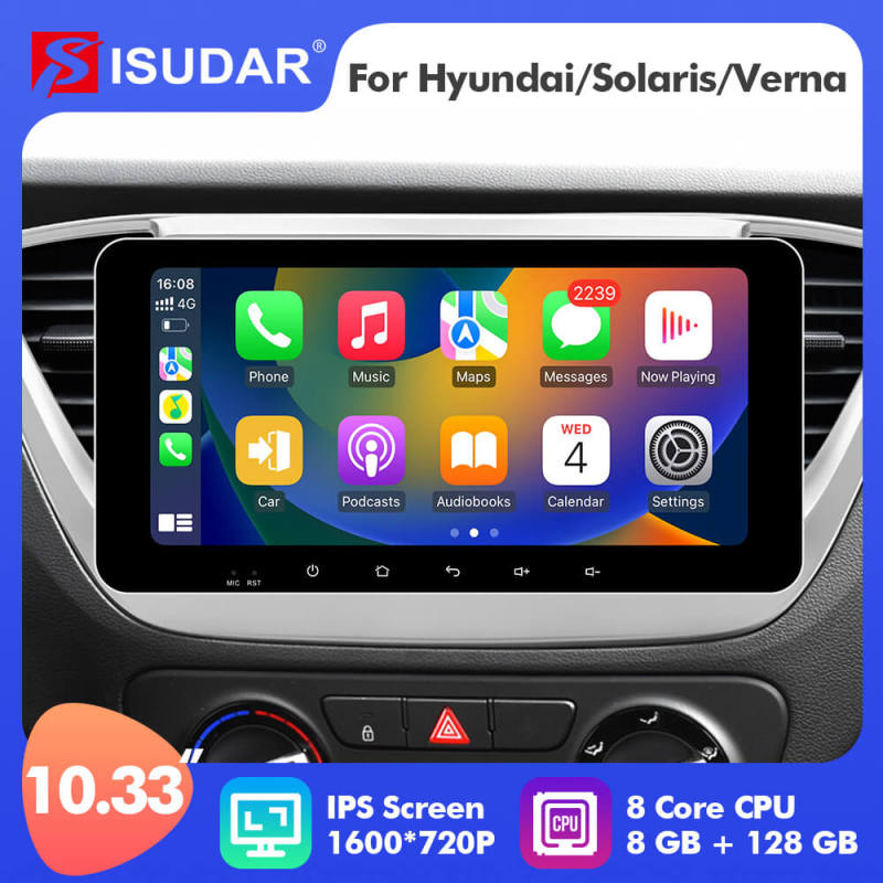 T72 10.33 Inch Android 10 Car Radio For Hyundai/Solaris/Verna 2017-