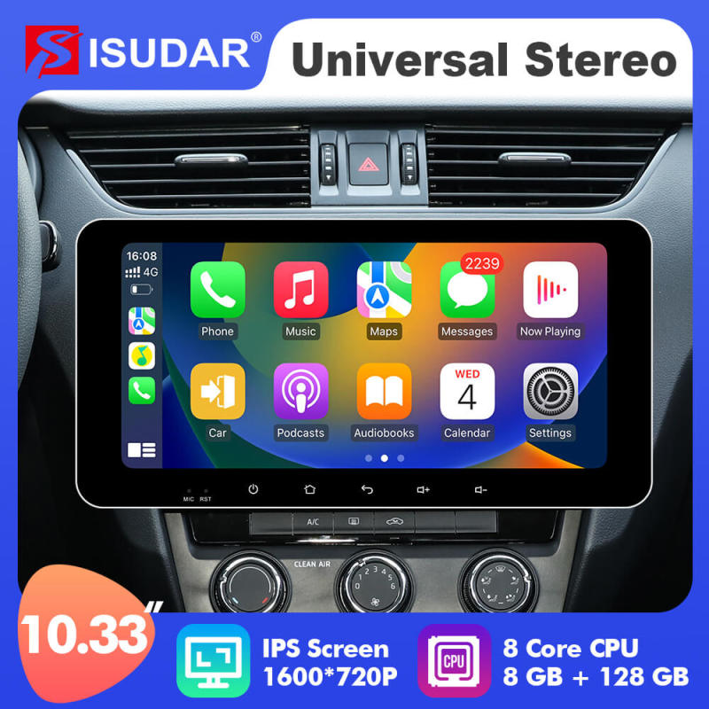 10.33 Inch Android 10 Universal Car Radio For Toyota/Honda/Nissan/Hyundai/Kia/VW Navigation Multimedia Player Headunit Carplay 4G WIFI No 2din DVD