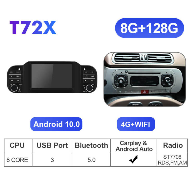 ISUDAR upgrade T72 Auto Car Radio For Fiat Panda Apple Wireless Carplay