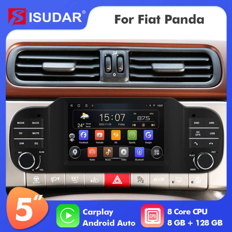 ISUDAR upgrade T72 Auto Car Radio For Fiat Panda Apple Wireless Carplay