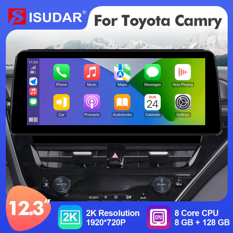 ISUDAR 12.3 Inch Android 12 Car Radio For Toyota Camry 2021- GPS Auto Multimedia Stereo