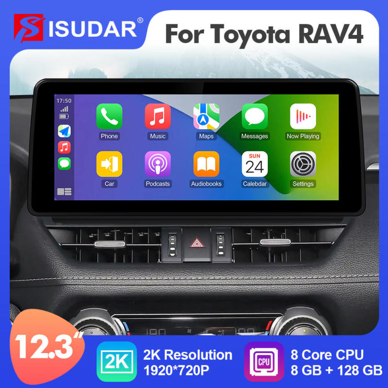 12.3 Inch  Apple Carplay Car Stero For Toyota RAV4 2019-