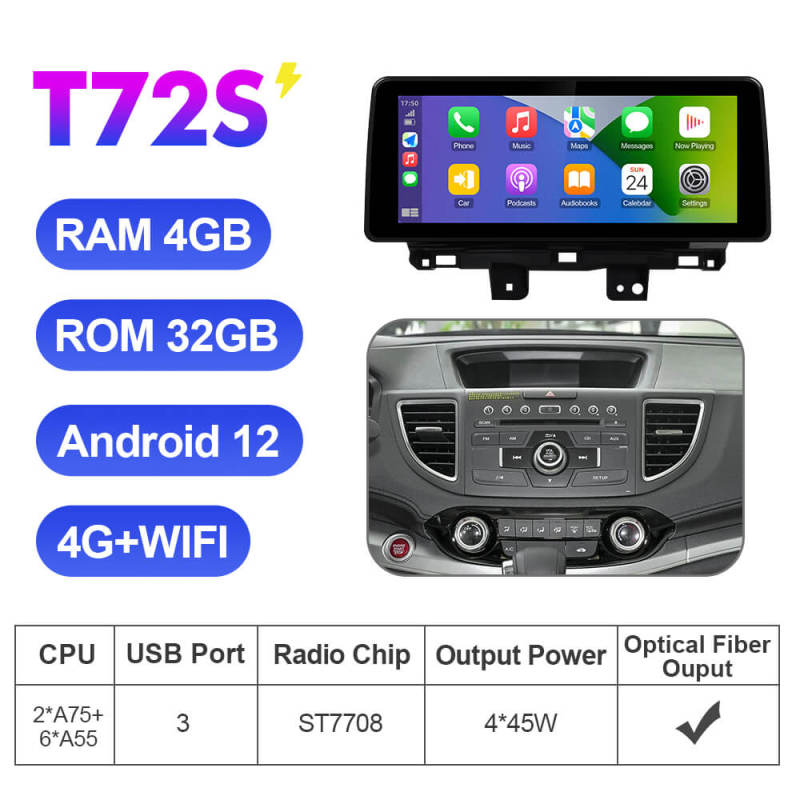 ISUDAR 12.3 Inch Android 12 Car Radio For Honda CRV CR-V 2012-2016