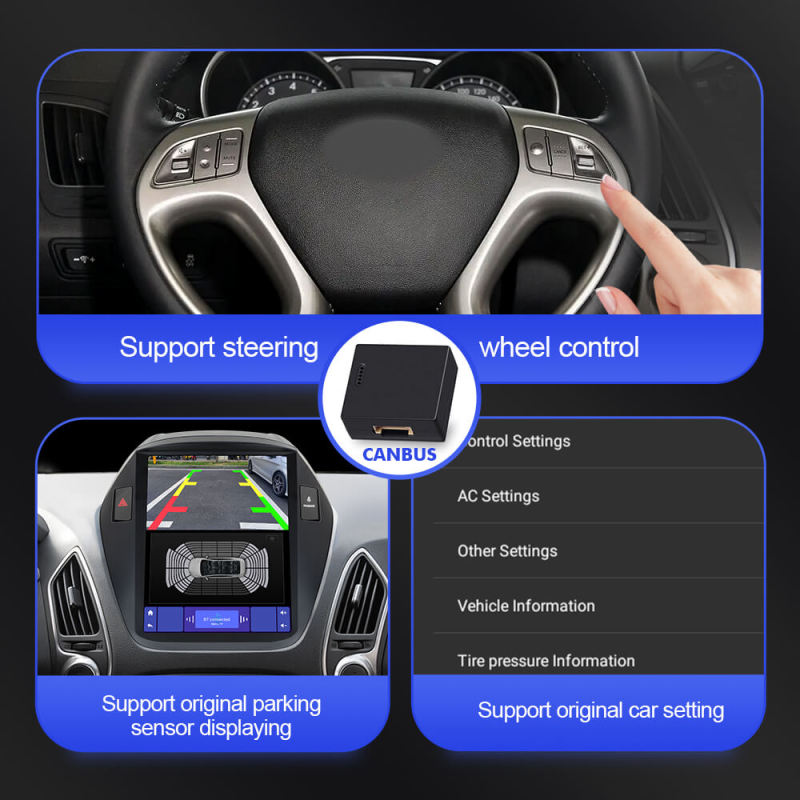 ISUDAR Android 12 Car Radio for Hyundai Tuscon IX35 2009-2015 Multimedia Player 2Din Tesla Vertical
