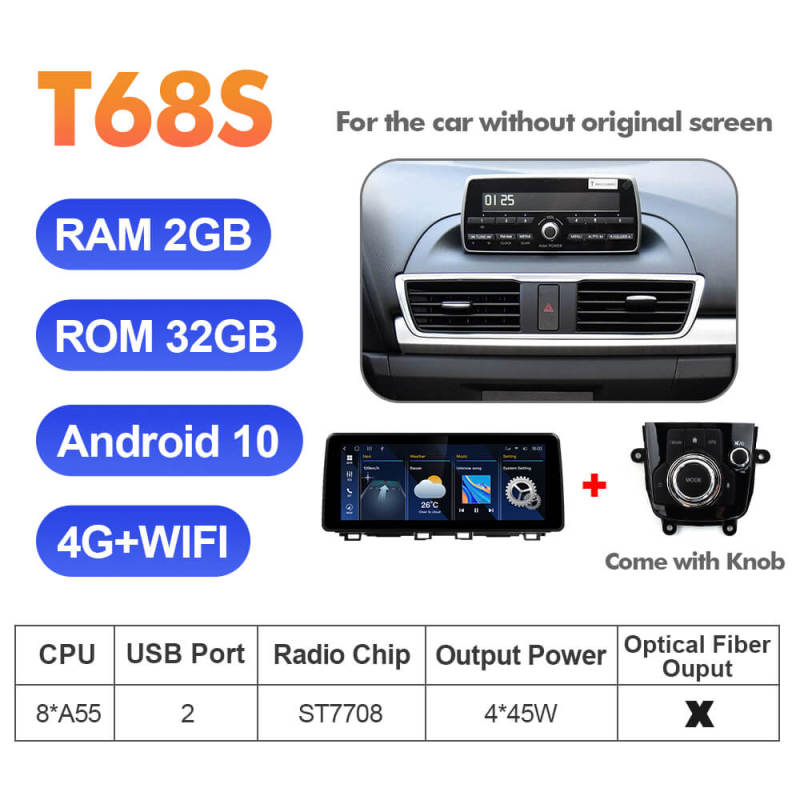ISUDAR 12.3 Inch Android 12 Car Radio For Mazda 3 Axela 2014-2019 GPS Auto Multimedia Stereo