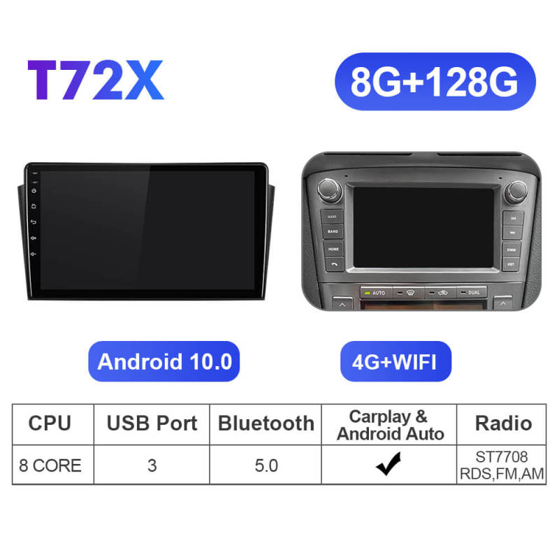 ISUDAR T72 Android 10 Car Radio for Toyota Avensis 2003 – 2009 Multimedia Player Navigation GPS Carplay Stereo Auto Headunit