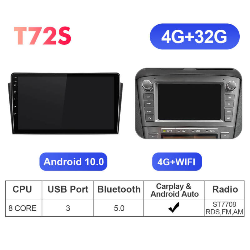 ISUDAR T72 Android 10 Car Radio for Toyota Avensis 2003 – 2009 Multimedia Player Navigation GPS Carplay Stereo Auto Headunit