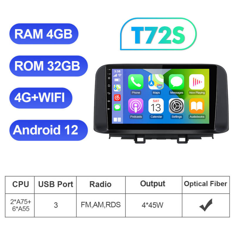 ISUDAR 10.1 Inch Android 12 Car Radio For Hyundai Kona/Encino 2017-2019 GPS Multimedia Player Stereo