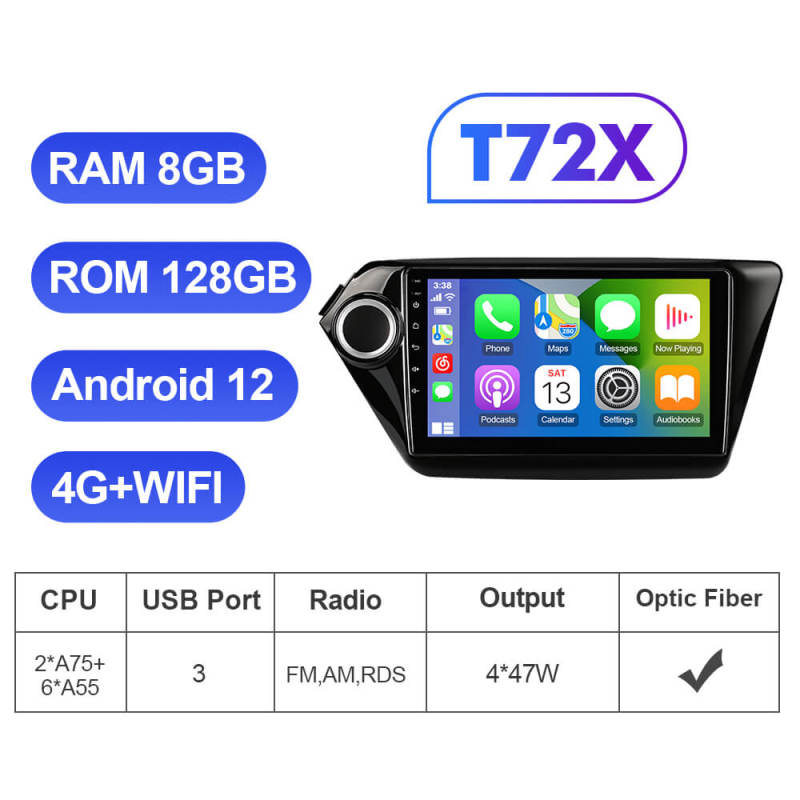 T72  For Kia Rio 3 4 2011-2016 Android Head Unit  Car Radio Multimidia Video Player Navigation