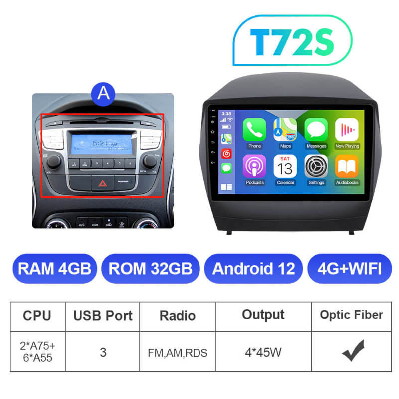ISUDAR QLED T72 For Hyundai Tucson 2 IX35 2009-2013 Car Radio DVD Player Multimedia Navigation