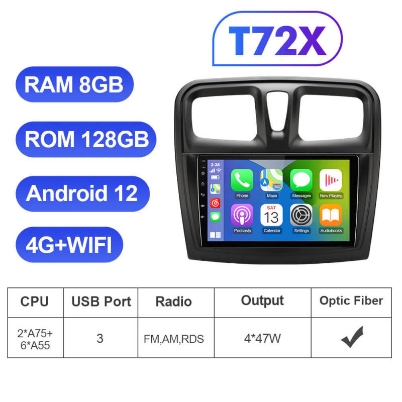 ISUDAR T72 Android Apple Carplay Car Radio For Renault Logan 2 2012 - 2019 Sandero 2 2014 - 2019