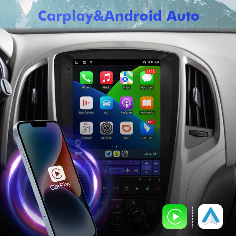 ISUDAR Android 12 Tesla style Car Radio for Opel Astra J Verano Vauxhall 2007-2014 Multimedia Player