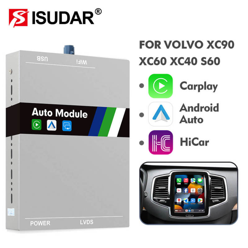 ISUDAR Upgraded  Full Vertical Screen Apple Carplay AA Kit Module for Volvo XC90/XC60/XC40/S90/S60/V60 Seamless Connectivity