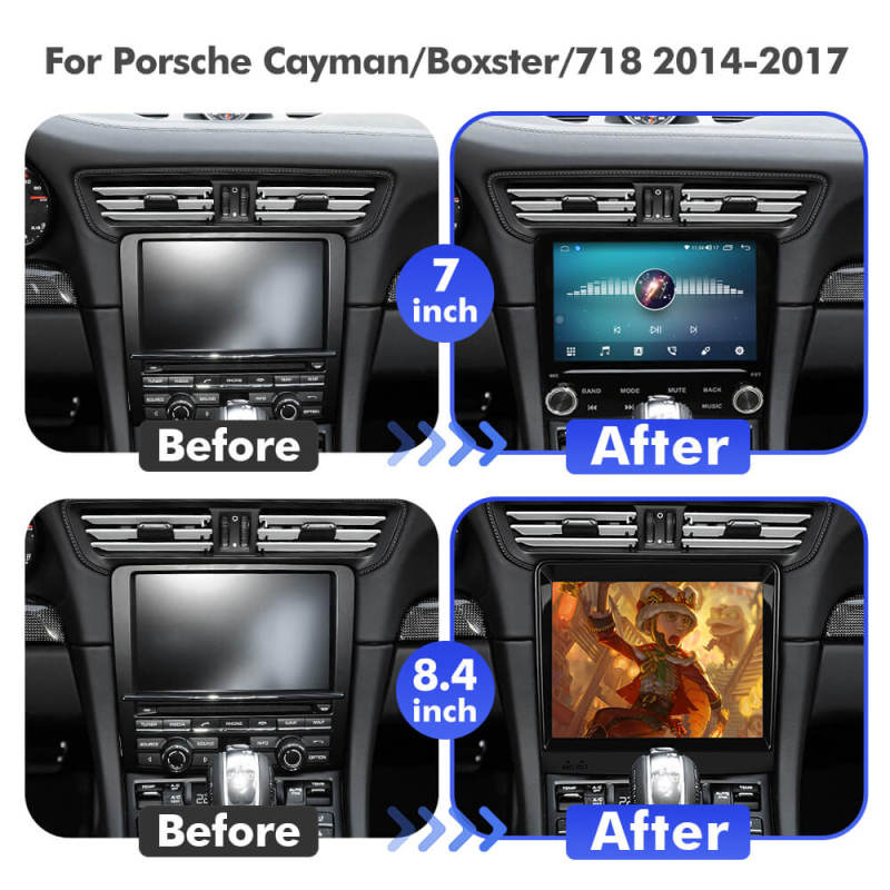 ISUDAR Android 12/Android 10 Car Radio For Cayman Boxster 718 2014-2017 with 7 inch and 8.4 inch screen