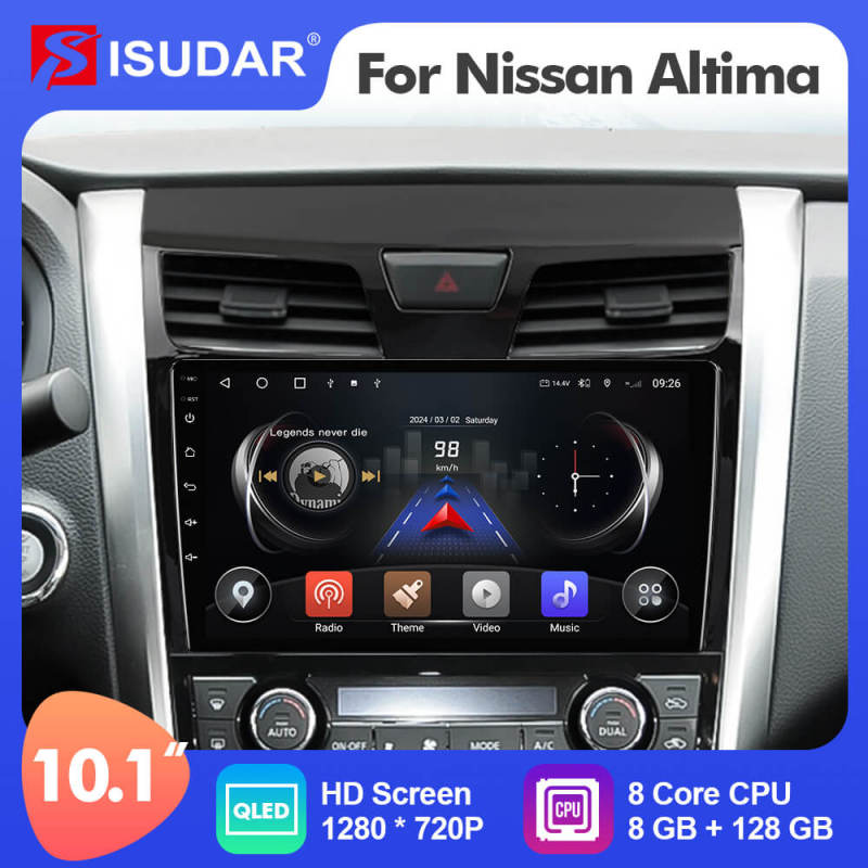 Nissan Altima 2013-2018 10.1 inch QLED Android 12 Car Radio DVD Player Multimedia Navigation