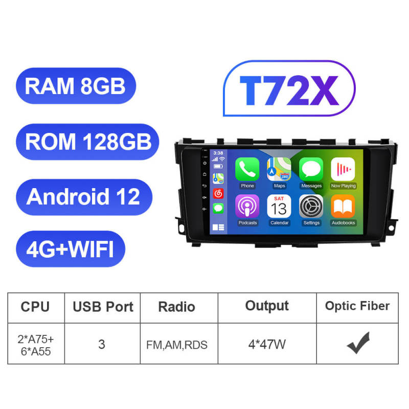 ISUDAR T72 Android 12 Car Radio 9'' For Nissan Teana 3 Altima 5 L33 2013 -2018