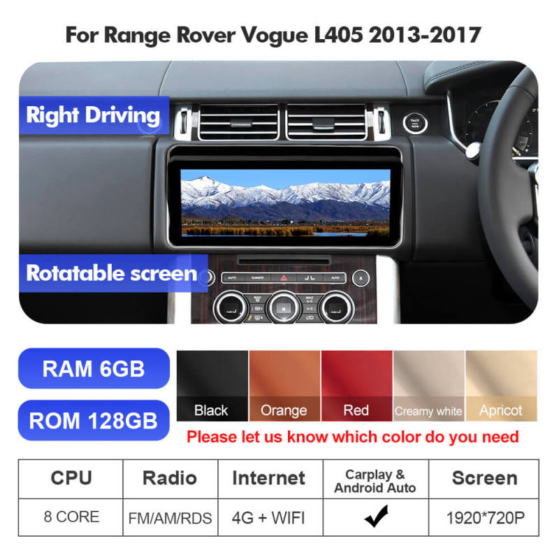 ISUDAR For Range Rover Vogue 2013-2017 Car Radio Rotatable 1920*720P Screen Multimedia Qualcomm 6125 Car head unit stereo