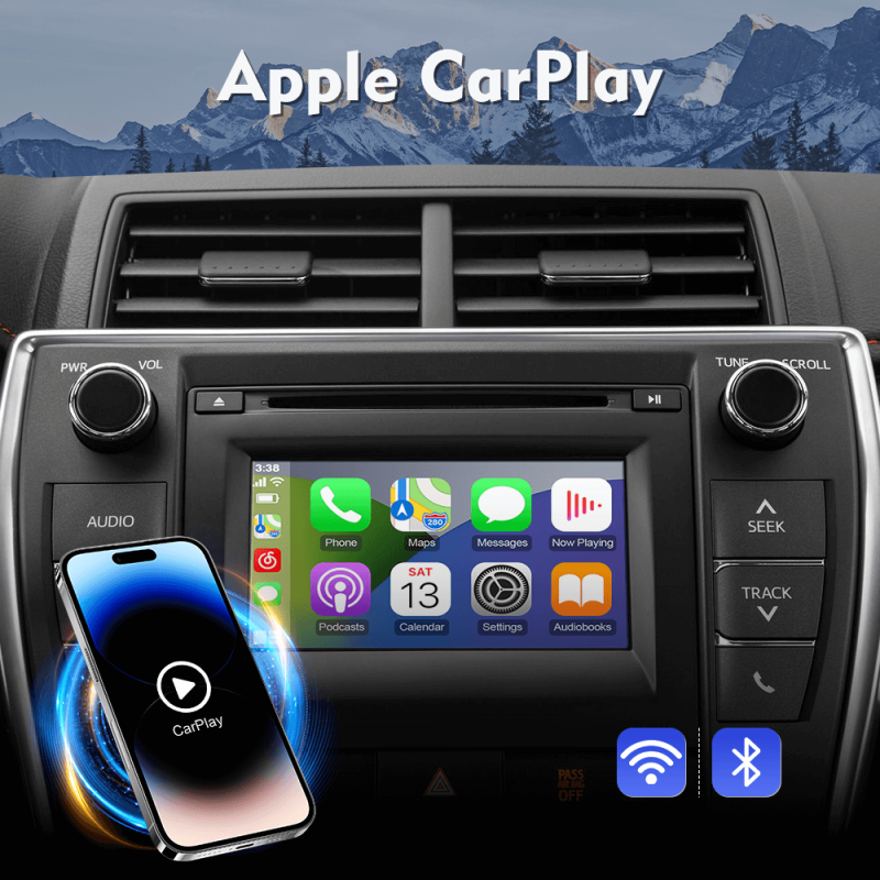 Wireless CarPlay & Android Auto Receiver Smart Box for Toyota 2014-2019 Corolla/Prius/RAV4/Highlander/Sienna/Tacoma/Yaris/Avalon/Tundra/Verso/Camry with Touch2 & Entune2.0