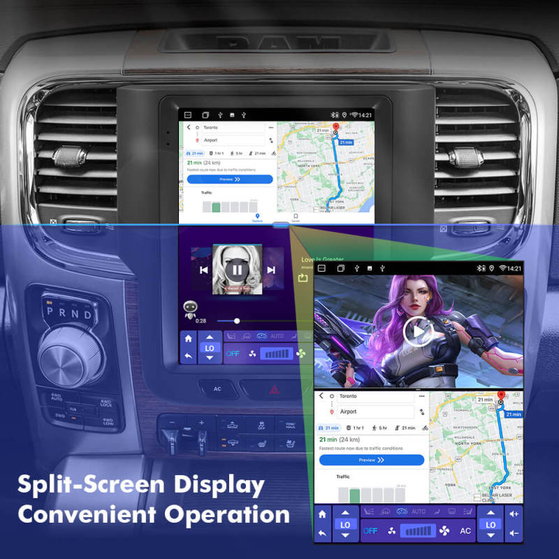 ISUDAR Android 12 Tesla Style Car Radio For Dodge Ram 1500 2500 3500 2013-2018 Auto Car Multimedia