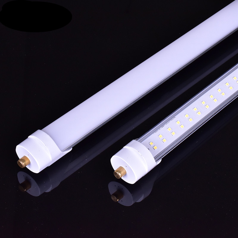 T8/T10/T12 8FT LED Tube Light, Single Pin FA8 Base, Dual Row 8 Foot LED Fluorescent Bulbs Dual-Ended Power Ballast Removal