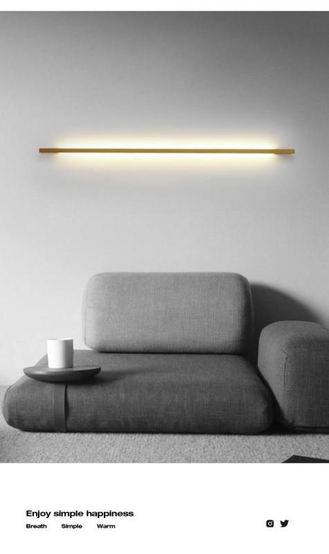 Design Lighting Fixture Led Sconces Wall Lamp Long Rectangle Sconces Indoor Decoration Lamps