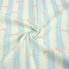 Gingham & Bow Print Muslin Fabric | Infant Lovey Blanket Material