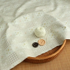 Gingham & Bow Print Muslin Fabric | Infant Lovey Blanket Material
