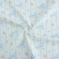 Gingham & Bow Print Muslin Fabric | Infant Lovey Blanket Material