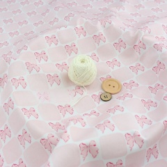 Gingham & Bow Print Muslin Fabric | Infant Lovey Blanket Material