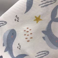 Custom Printed 8mm Cotton Waffle Gauze Fabric | Bring your patterns