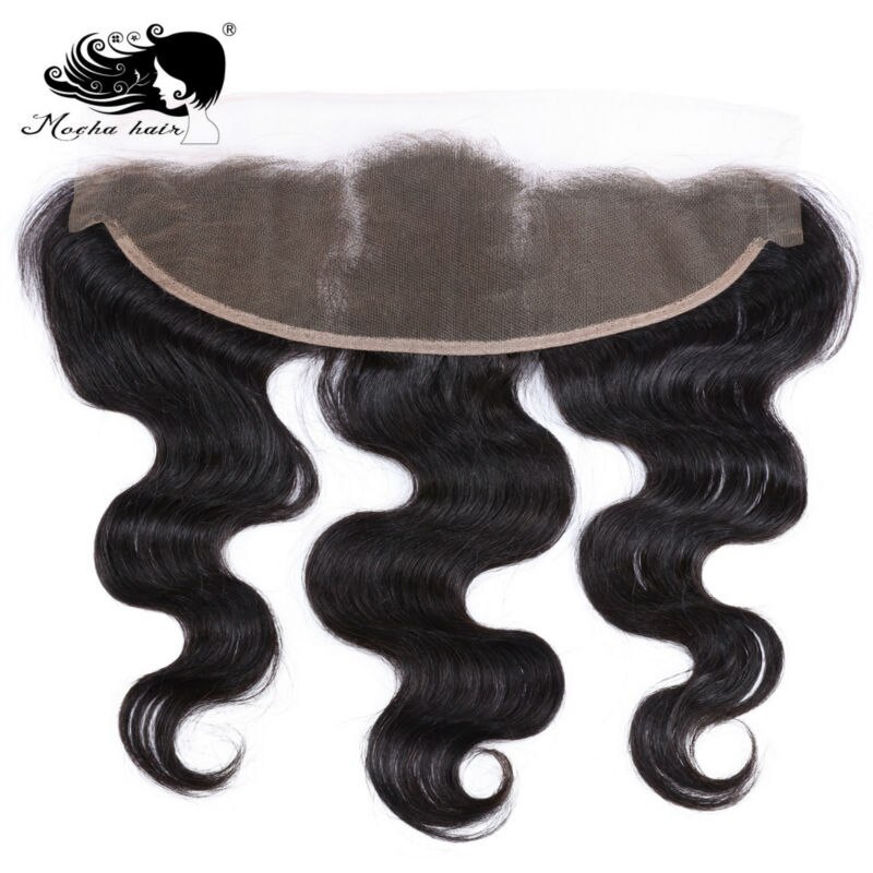 Mocha Hair Lace Frontal Closure 13X4  Brazilian Virgin Hair Body Wave Nature Color  100% Human Hair