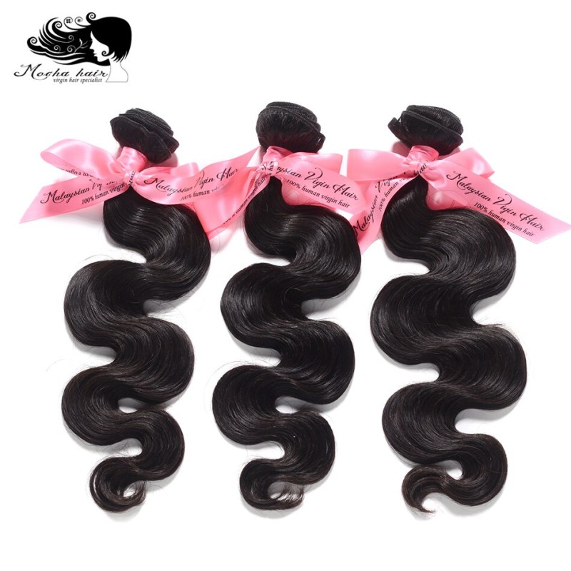 MOCHA Hair 10A Malaysia Virgin Hair Body Wave 3 Bundles With 4x4 or 13x4 Closure Human Hair Extensions Free Part Lace wigs