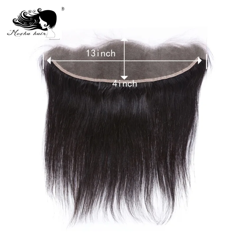 Mocha Hair 13*4 Lace Frontal Closure  Brazilian Virgin Straight Hair Bleached Knot 100% Human Hair