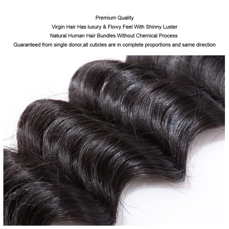 MOCHA Hair  10A Brazilian Virgin Hair Loose Wave  3 Bundles With 4* 4 Or 13*4 Lace Closure 100% Human Hair Free Shipping