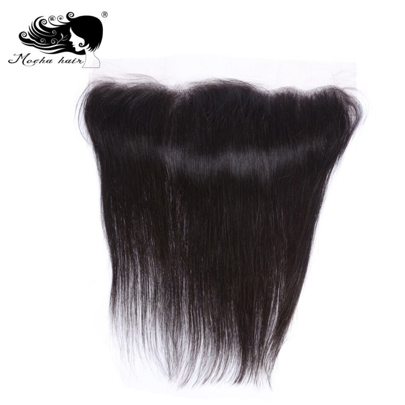 MOCHA Hair 10A Brazilian Straight Virgin Hair 3pcs with 1pcs Lace Frontal Closure 13*4 Bleached Knot 100% Human Hair