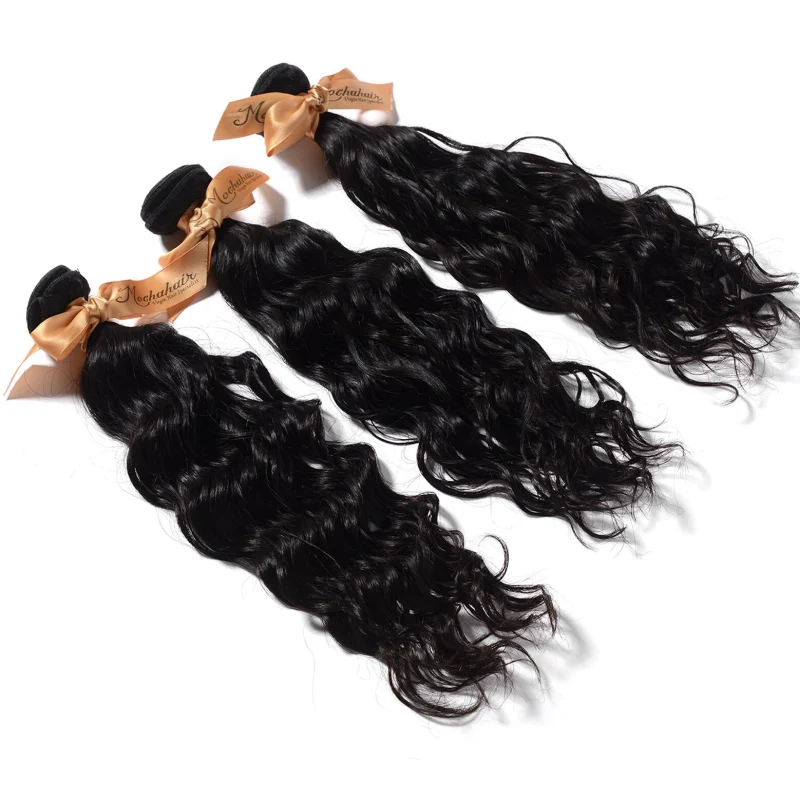 MOCHA Hair 3 Bundles 10A Brazilian Virgin Hair Weave Bundles Natural Wave 100% Unprocessed Human Hair Extension  Free Shipping