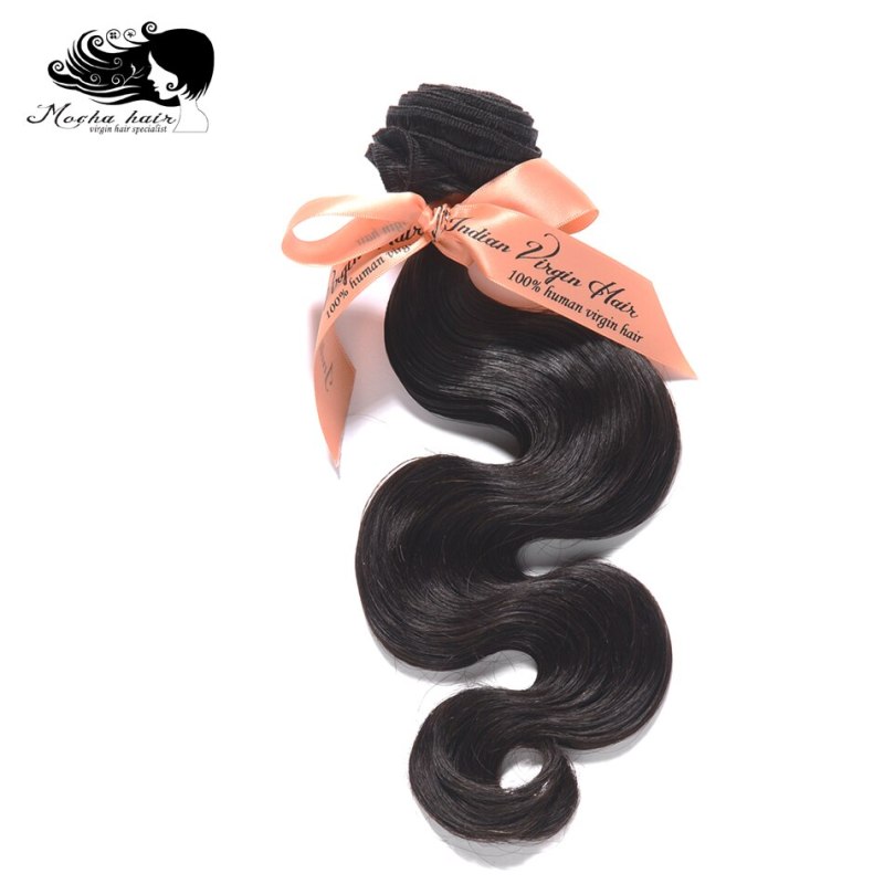 Mocha Hair Body Wave 10A Indian Virgin Hair  extension 12inch-28inch Nature Color  100% Human Hair Weaves