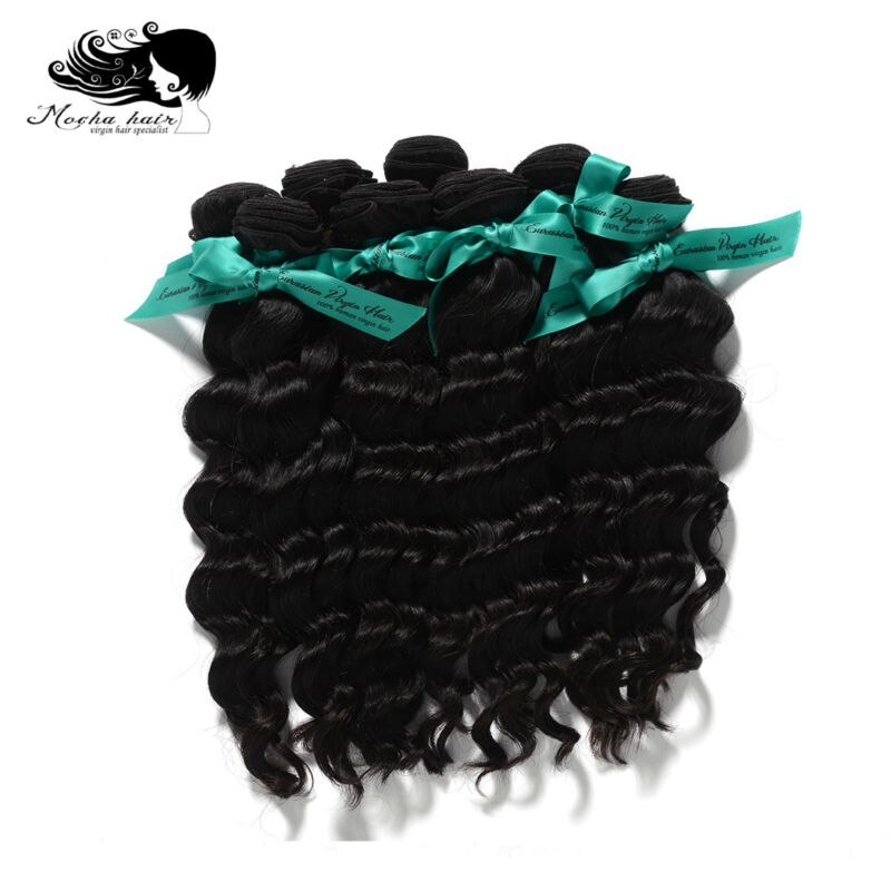 Mocha Hair 10A European Virgin Hair  Loose Wave 12"-28" 100% Human Unprocessed Hair Weft Natural Color