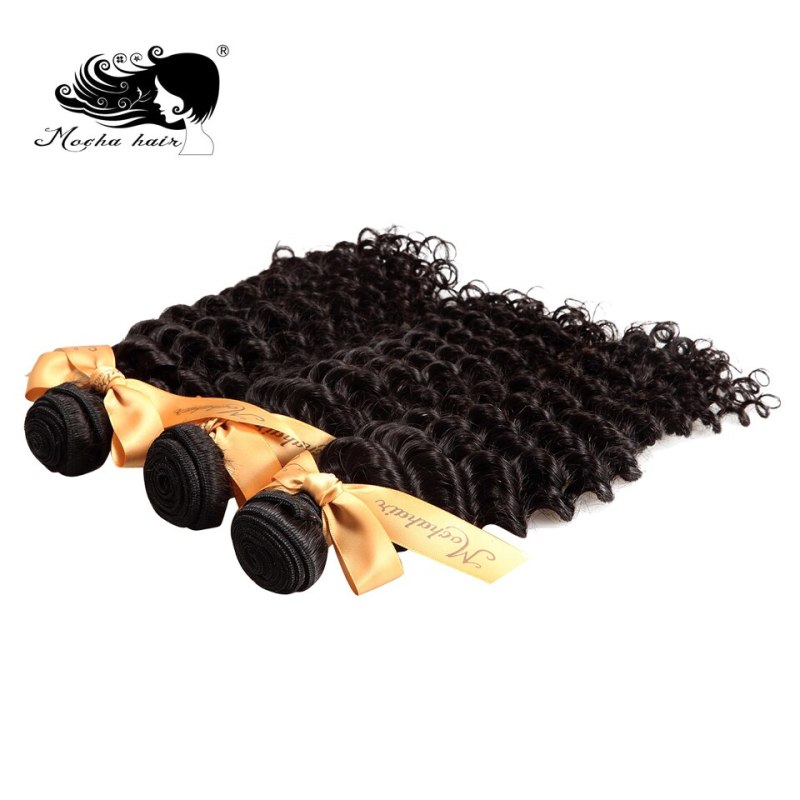 Mocha Hair  Brazilian Virgin Hair Deep Wave 100% Human Hair Weave 3 Bundles Natural Color 12"-28" Free Shipping