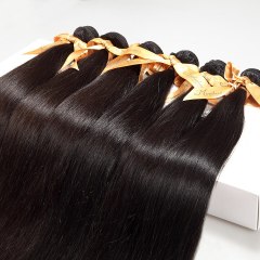 MOCHA Hair 100% Unprocessed 10A Brazilian virgin hair Straight human hair 8"-26" 4 Bundle hair extension natural color