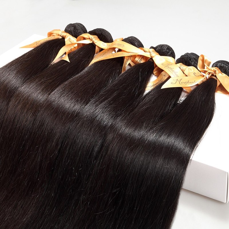MOCHA Hair 100% Unprocessed 10A Brazilian virgin hair Straight human hair 8"-26"  4 Bundle hair extension natural color