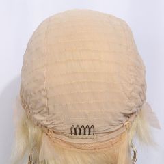 Mocha Hair 613# Blonde Lace Front Wigs Brazilian Remy Straight Hair 6 Inch Short Human Hair Wigs For Women
